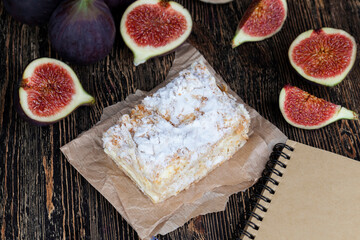 sweet puff pastry with buttercream and puff pastry