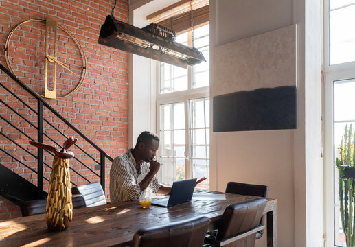 Man Working At Stylish Loft