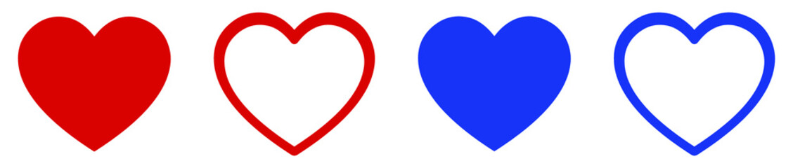 Hearts. Red and blue hearts. Hearts. vector illustration.