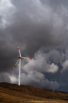 Windmill during a thunderstorm