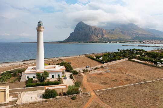 Lighthouse in San Vito Lo Capo, Sicily, Italy.