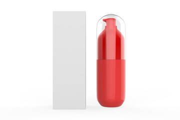 Cosmetic Bottle with Pump Mockup isolated on white background. 3d illustration
