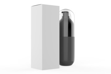 Cosmetic Bottle with Pump Mockup isolated on white background. 3d illustration