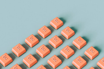 Time out concept. Escape keyboard key on blue.