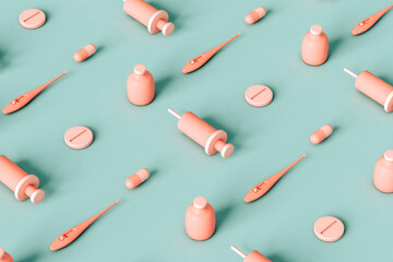 pattern of pharmaceutics and medication. 3d render