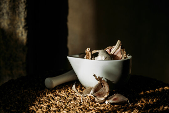 still life of white mortar