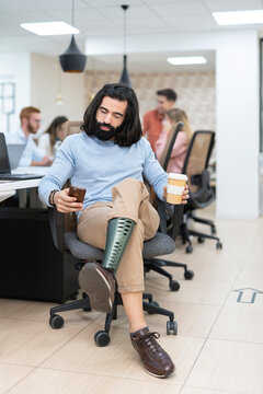 Man with disability work at office