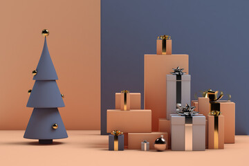 Christmas gifts on a stage