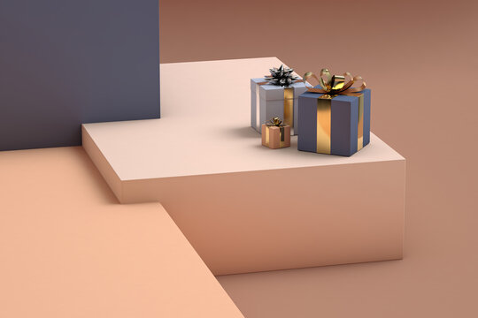 Christmas gifts on a stage