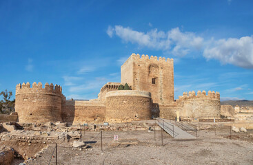 Medieval moorish fortress Alcazaba in Almeria, Andalusia, Spain