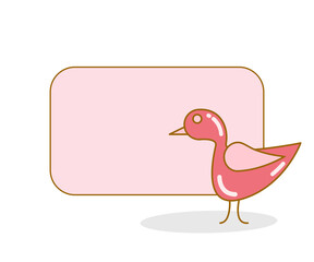 blank board with duck vector illustration