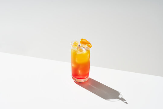 Glass of tequila sunrise cocktail