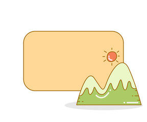 blank board with mountain scene vector illustration