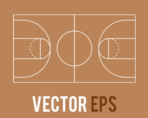 vector blank basketball court planning board for team coach from top view