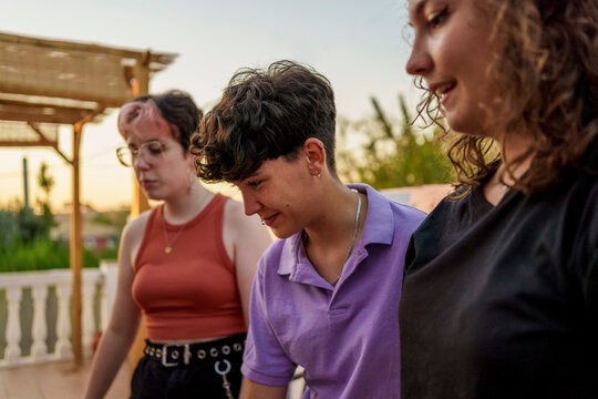 Friends enjoying outdoor
