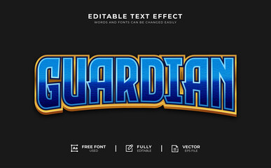 3d Guardian Editable Text Effect