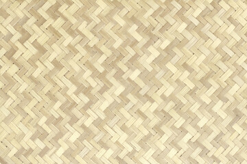 Old bamboo weave texture background, pattern of woven rattan mat in vintage style.