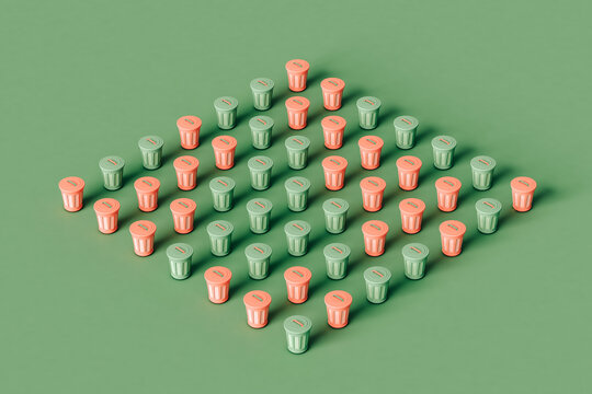  minimal design of Garbage bins. 3D render