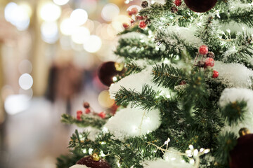 decorated tree at the christmas market