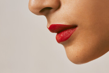 Close-up of a woman's red lips