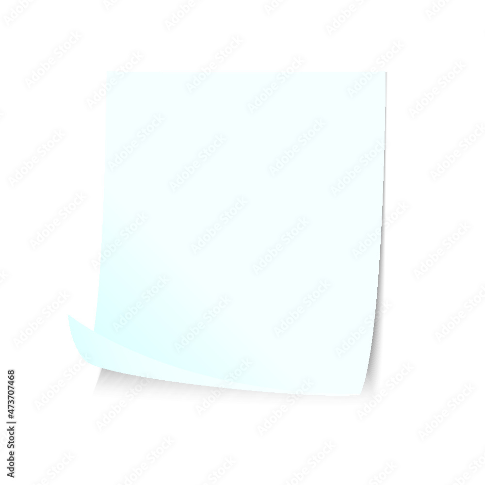 Poster blue blank paper with page curl isolated on a white background
