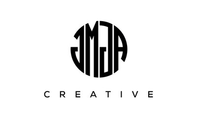 Letters JMJA creative circle logo design vector, 4 letters logo