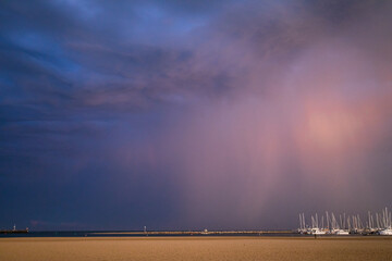 Overcast coastline scenery