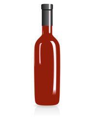 Bottle of rose wine isolated on a white background