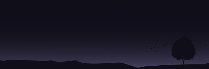 night landscape flat design vector illustration good for wallpaper, backdrop, background, banner, tourism, and design template