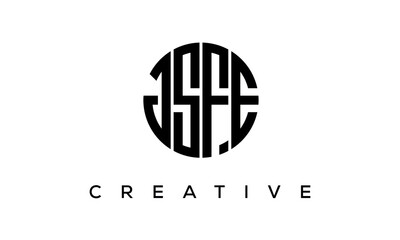 Letters JSFE creative circle logo design vector, 4 letters logo