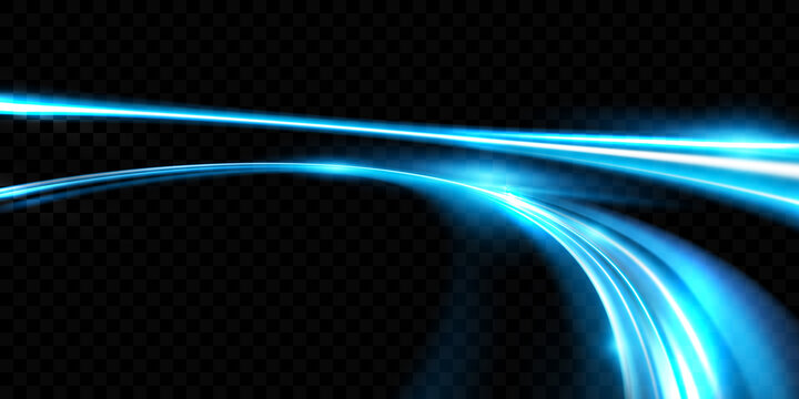 Abstract speed blue line background poster with dynamic. light effect png. technology network Vector illustration.