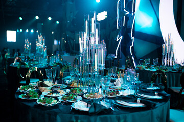 beautiful festive table setting at the event