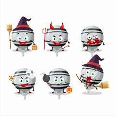 Halloween expression emoticons with cartoon character of white lolipop wrapped