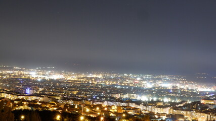 view of the city at night