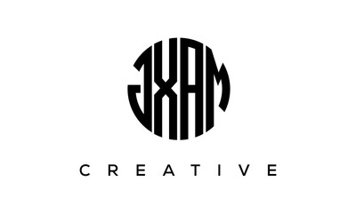 Letters JXAM creative circle logo design vector, 4 letters logo