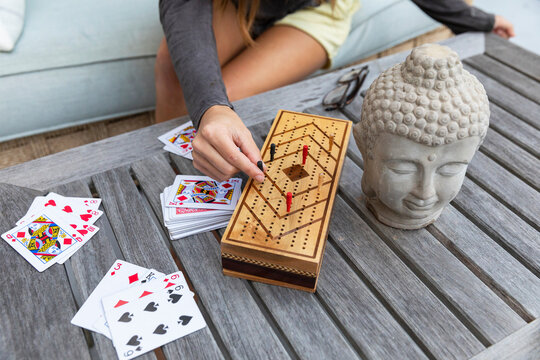 Buddha Head Decoration with Cribbage Board 