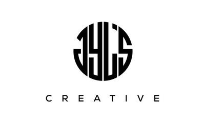 Letters JYLS creative circle logo design vector, 4 letters logo