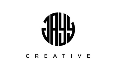 Letters JAYY creative circle logo design vector, 4 letters logo