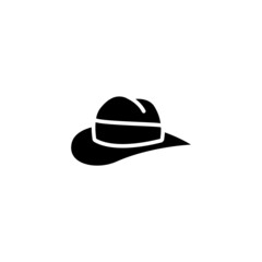 hat icon designed in solid black style and glyph style in fashion and accessories icon category