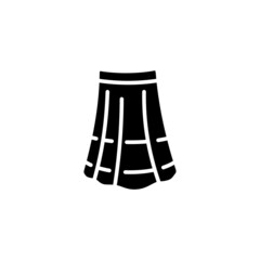 skirt icon designed in solid black style and glyph style in fashion and accessories icon category