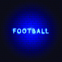 Football Neon Text. Vector Illustration of Sport Promotion.