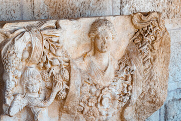 Bas-relief ancient Greek art. Archaeology and Art History concept
