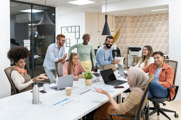 Young people working in the office