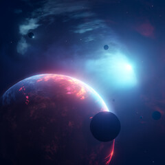 space nebula planet background