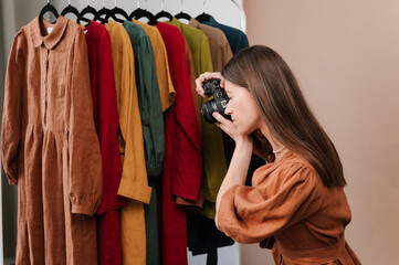 Photographer taking photos of clothes