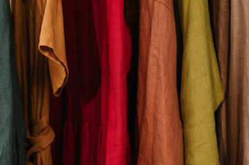 Rack with linen clothes