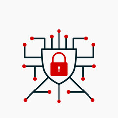Cyber Security Icon, Internet Security Vector Image Illustration