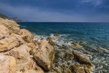 seascape in the warm mediterranean sea