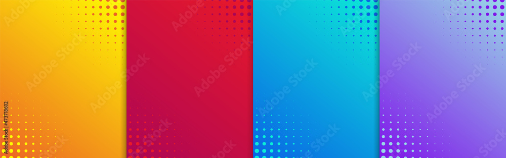 Poster color gradient background with halftone pattern. abstract trendy minimal graphic template for brochu