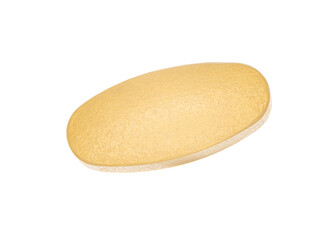 Vitamin C tablet isolate close up on white background